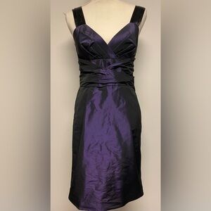 Banana Republic Purple Iridescent Taffeta Silk Trim Sleeveless Dress Size 4